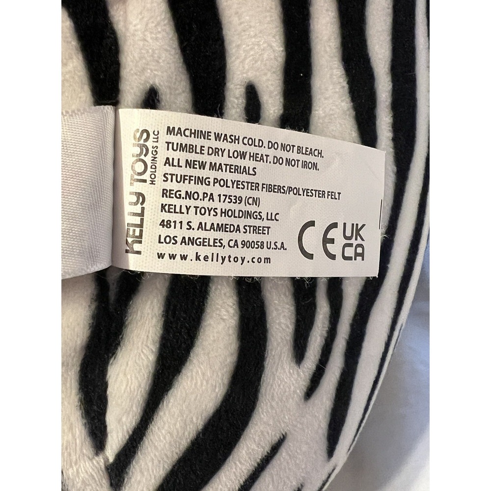 Kellytoy Squishmallow 12" Tracey the Zebra Plush 2020 Black White Pink Mane Tail - Picture 4 of 4